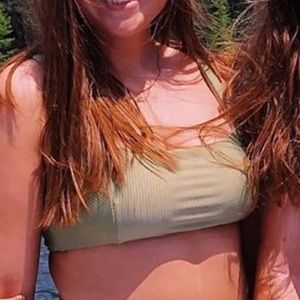 green swim suit top- worn few times
